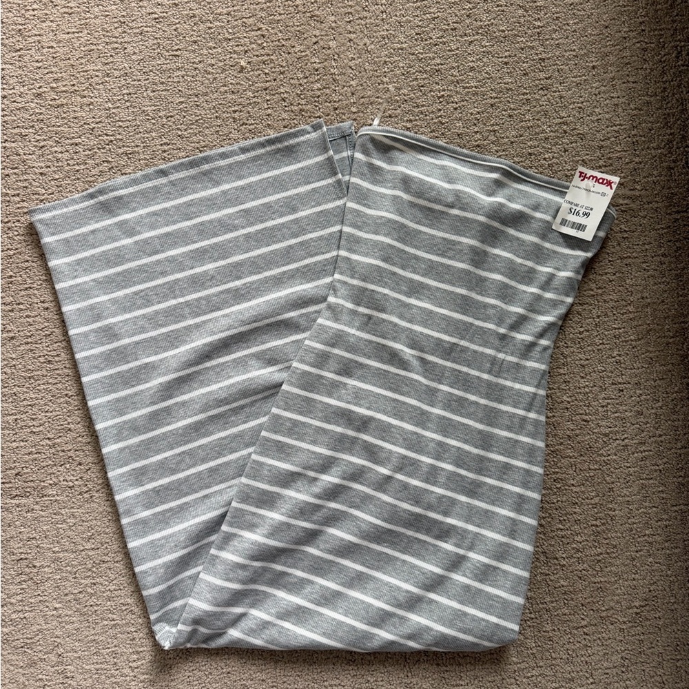 T.J.Maxx Gray and White Striped Tube Skirt
